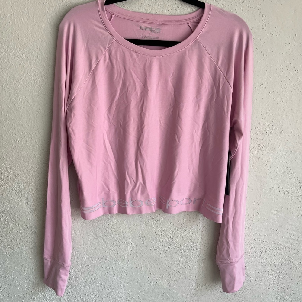 Bebe Sport Woman Pink Long Sleeve Sweatshirt , Size Large